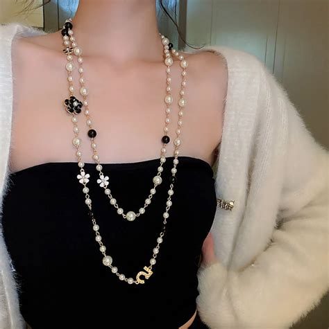 chanel choker necklace dupe|pearl chanel necklace for women.